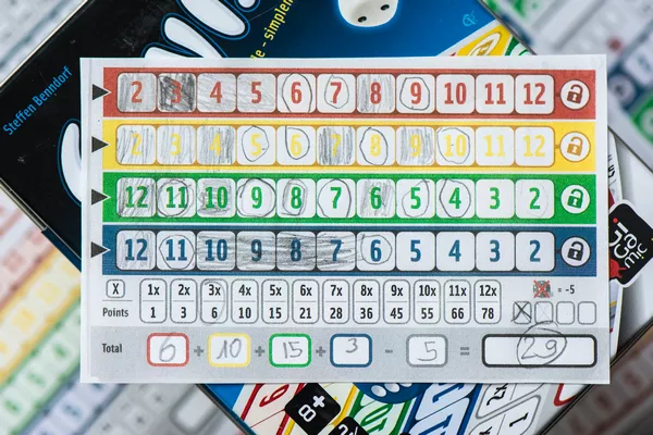 Test jeu QWIXX grille score